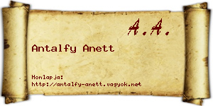 Antalfy Anett névjegykártya