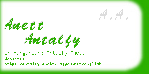 anett antalfy business card